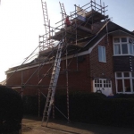 chimney with scaffold